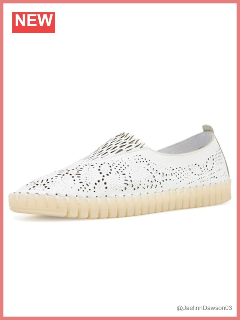 Women's Leather Slip-On Loafers Flat Heel Breathable Perforated